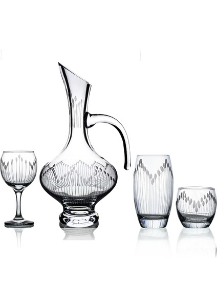 Pudgy 37 Parça 12 Kişilik Bardak Çeyiz Seti Bosna Karaflı Vega Desenli