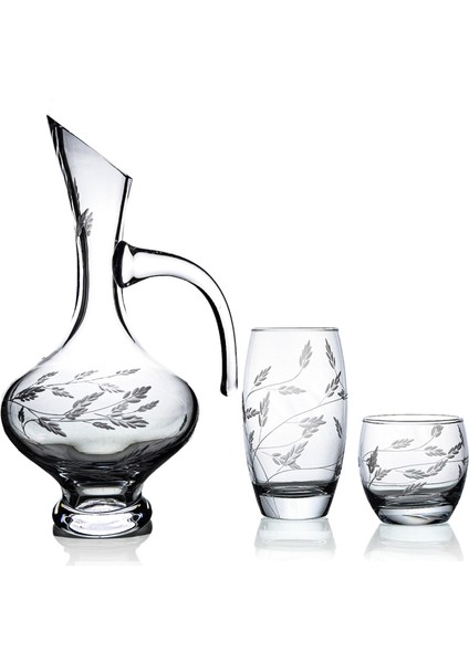 Pudgy 13 Parça 6 Kişilik Bardak Seti Bosna Karaflı Sürgün Desenli