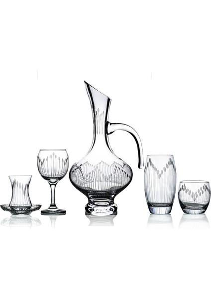 Pudgy 31 Parça 6 Kişilik Bardak Çeyiz Seti Bosna Karaflı Vega Desenli