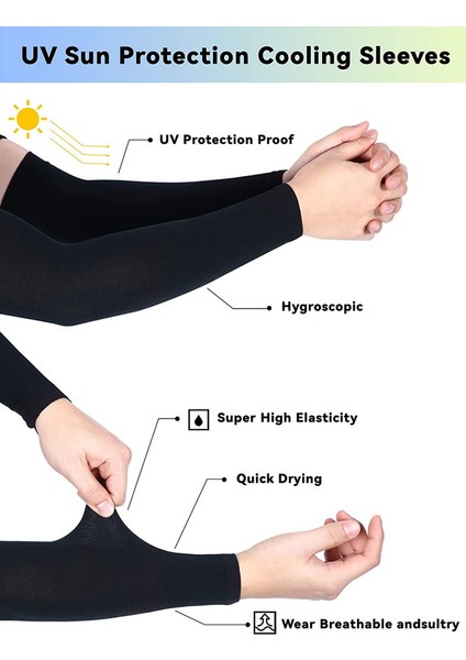 10 Çift Serin Güneş Kılıfı Uv Korumalı Kol Kılıfı (Siyah+Beyaz) (Yurt Dışından) indirimleri