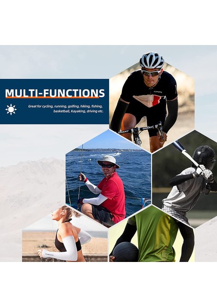 1 Çift Erkekler Kadınlar Için Soğutucu Kol Kolları Uv Korumalı Güneş Kolları Kol Dövmesini Örtmek Için ， Beyaz ， M (Yurt Dışından) fiyatları