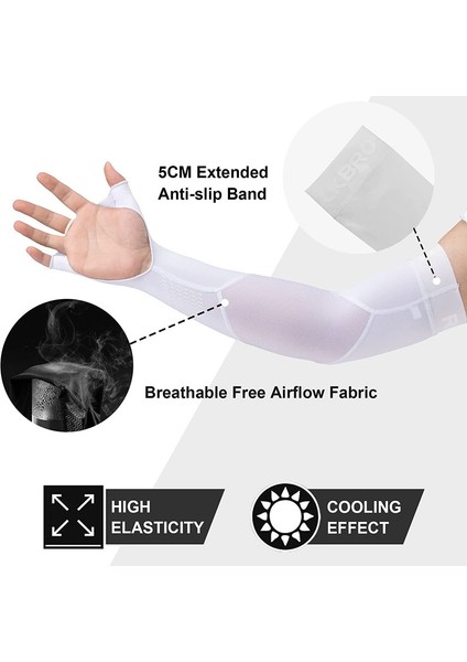 1 Çift Erkekler Kadınlar Için Soğutucu Kol Kolları Uv Korumalı Güneş Kolları Kol Dövmesini Örtmek Için ， Beyaz ， M (Yurt Dışından) fırsatları