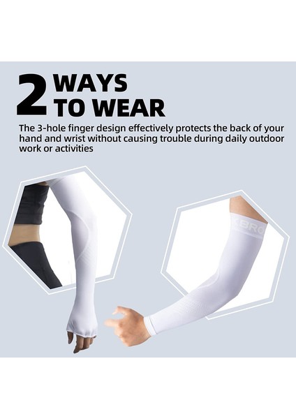 1 Çift Erkekler Kadınlar Için Soğutucu Kol Kolları Uv Korumalı Güneş Kolları Kol Dövmesini Örtmek Için ， Beyaz ， M (Yurt Dışından) indirimleri