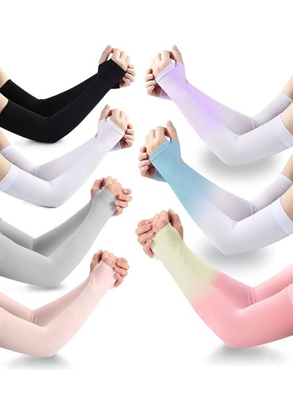 7 Çift Buz Ipek Degrade Uv Korumalı Erkek ve Kadın Kompresyon Kolluğu, 7 Renk (Yurt Dışından)
