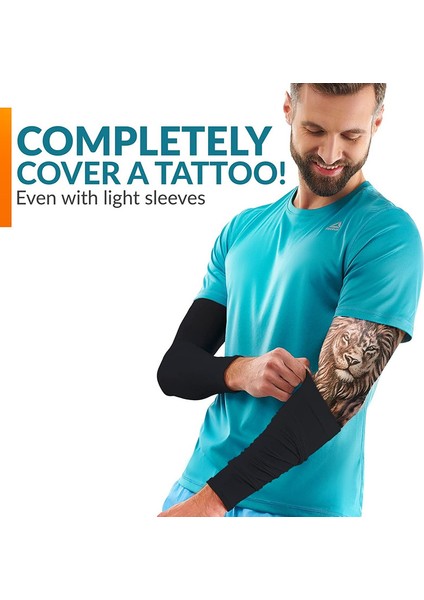 Erkekler ve Kadınlar Için 2 Çift Kol Kolluğu-Dövme Örtüsü, Güneş Koruması-Serinletici Upf 50,siyah,l (Yurt Dışından) indirimleri