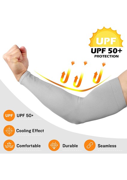 3 Çift Uv Güneş Korumalı Erkekler ve Kadınlar Için Serinletici Kol Kollukları (Gri) (Yurt Dışından)