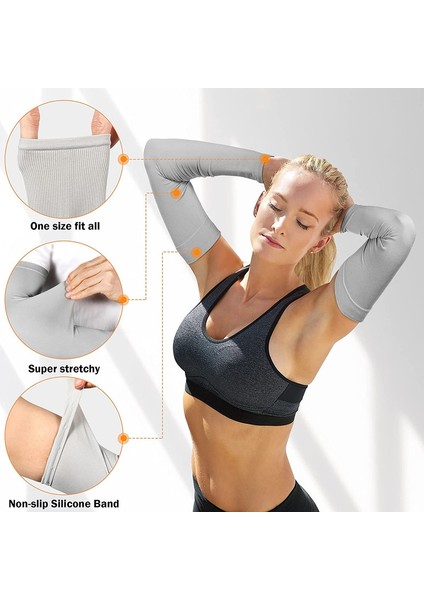 3 Çift Uv Güneş Korumalı Erkekler ve Kadınlar Için Serinletici Kol Kollukları (Gri) (Yurt Dışından) fırsatları