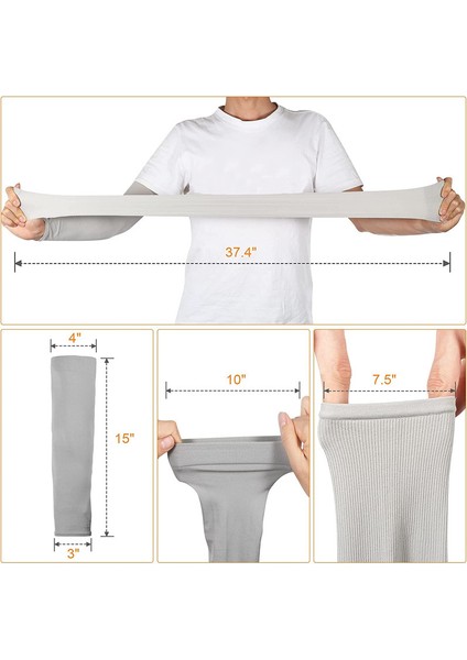 3 Çift Uv Güneş Korumalı Erkekler ve Kadınlar Için Serinletici Kol Kollukları (Gri) (Yurt Dışından) indirimleri