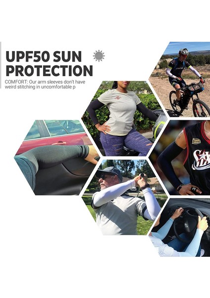 5 Çift UPF50+ Güneş Uv Korumalı Kol Için Soğutma Kılıfı (Gri) (Yurt Dışından)
