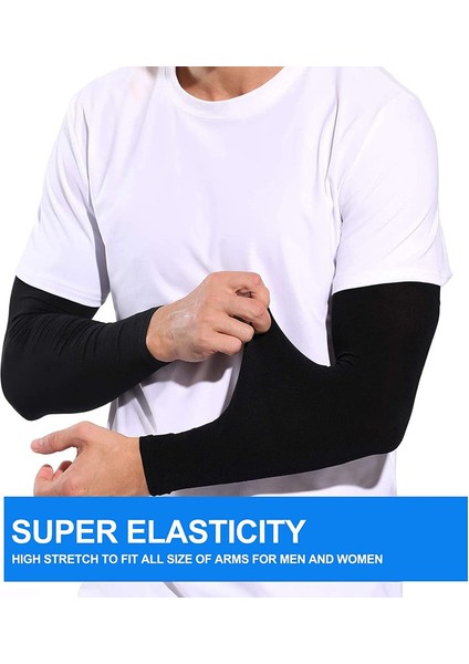 Erkekler ve Kadınlar Için 2 Çift Güneş Koruma Kolluğu (Siyah) (Yurt Dışından)