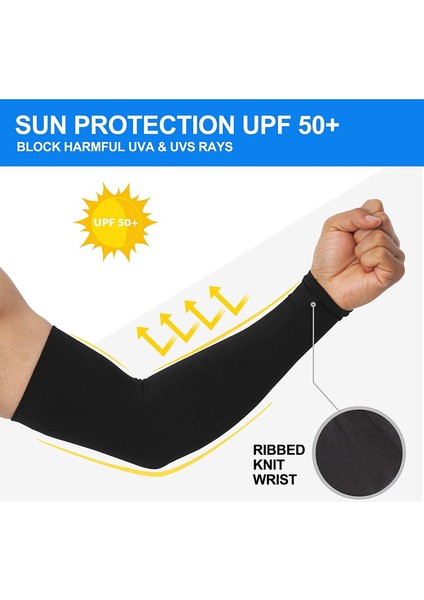 Erkekler ve Kadınlar Için 2 Çift Güneş Koruma Kolluğu (Siyah) (Yurt Dışından) modelleri