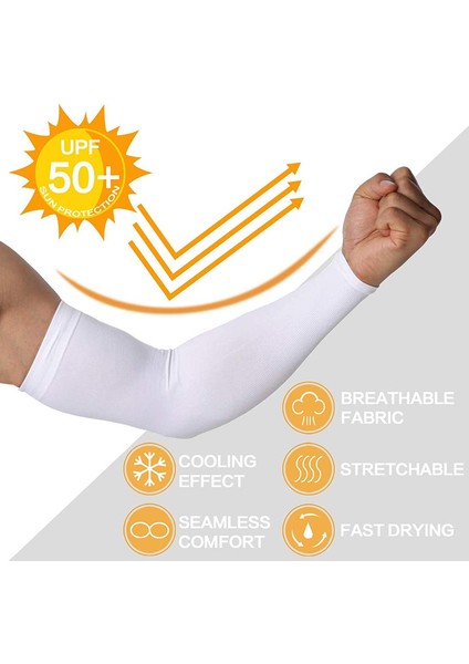 Erkekler ve Kadınlar Için 4 Çift Kol Kolluğu - Basketbol Golf Futbol Için Soğutma Spor Kolluğu (Beyaz) (Yurt Dışından) modelleri