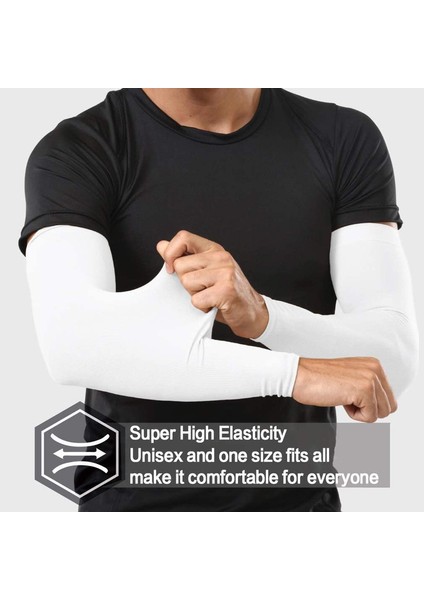 Erkekler ve Kadınlar Için 4 Çift Kol Kolluğu - Basketbol Golf Futbol Için Soğutma Spor Kolluğu (Beyaz) (Yurt Dışından) indirimleri