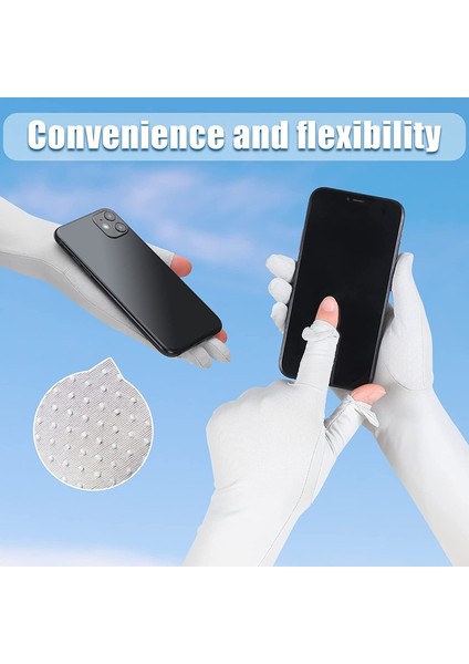 2 Çift Uzun Güneş Eldiveni Kadın Güneş Kremi Kaymaz Açık Hava Sporları Için Tam Parmak, Pembe+Gri (Yurt Dışından) fiyatları