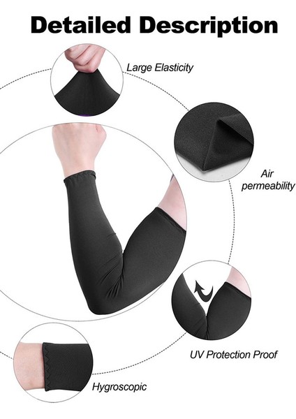 12 Çift Unisex Uv Korumalı Kol Kolları Uzun Soğutma Buz Ipek Kol Örtüsü Kolları (Siyah) (Yurt Dışından) indirimleri