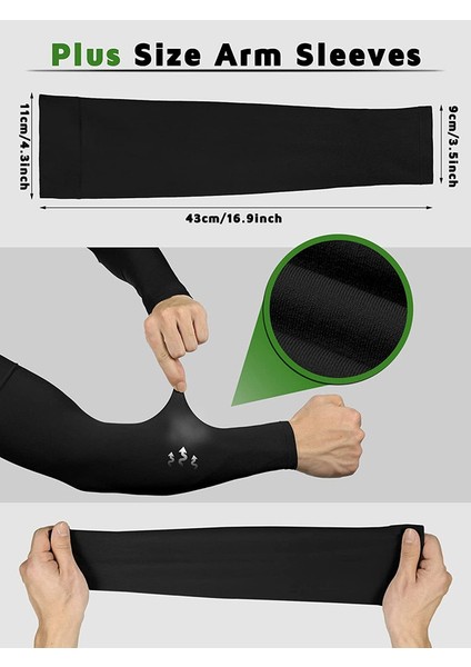 Erkekler ve Kadınlar Için 4 Çift Kol Kolluğu Uv Güneş Koruma Kolları, Siyah, Büyük Beden (Yurt Dışından) modelleri