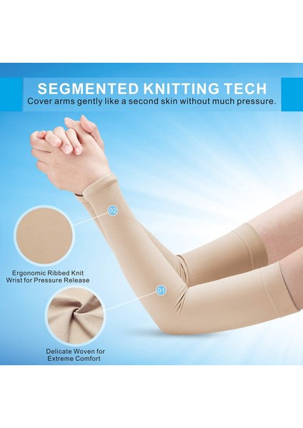 2 Çift Güneş Korumalı Soğutma Kolluğu Sıkıştırma (Açık Bej) (Yurt Dışından) fırsatları