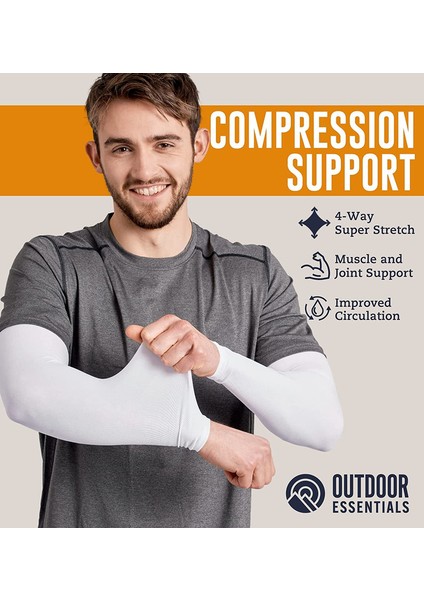 Erkekler ve Kadınlar Için 6 Çift Uv Güneş Koruma Kolluğu-Spor Sıkıştırma Soğutma Kolluğu（beyaz） (Yurt Dışından) fırsatları