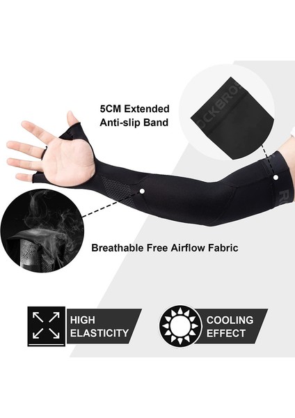 1 Çift Erkekler Kadınlar Için Soğutucu Kol Kolları Kol Dövmesini Kapatmak Için Uv Korumalı Güneş Kolları ， Siyah ， M (Yurt Dışından) fırsatları