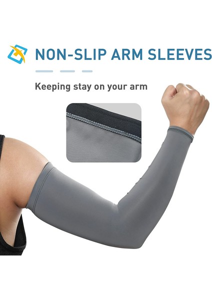 1 Çift Spor Sıkıştırma Kolluğu, Uv Korumalı Erkek ve Kadın Kol Kılıfı, Gri, M (Yurt Dışından) fırsatları