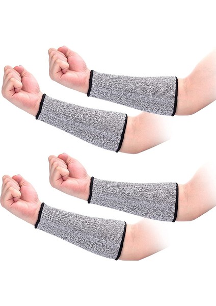 2 Çift Kol Koruması Için Kesilmeye Dayanıklı Kolluk, Gri, 45CM (Yurt Dışından)