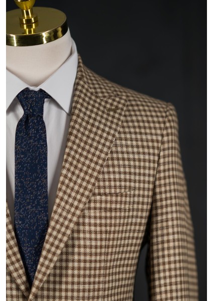 Regular Fit Torba Cep Ekoseli Çift Yırtmaç Yarım Astarlı Erkek Tek Ceket fırsatları