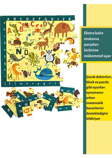 Baby Puzzle Hayvanlar Ingilizce Alfabe Ara Bul Yer Puzzle | Eğitici Puzzle 35 Parça modelleri