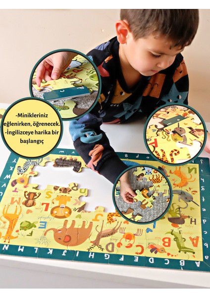 Baby Puzzle Hayvanlar Ingilizce Alfabe Ara Bul Yer Puzzle | Eğitici Puzzle 35 Parça fırsatları