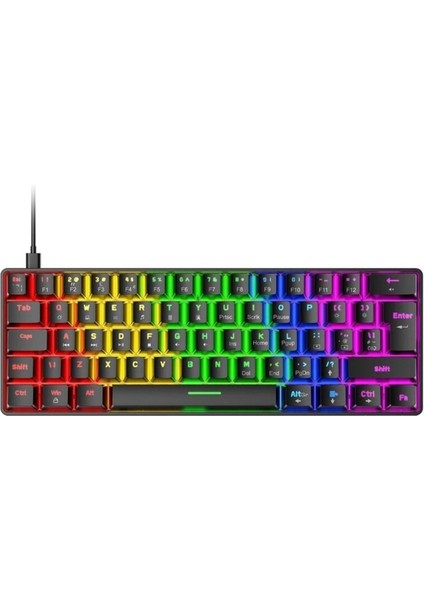 T60 Siyah Kırmızı Switch Rgb Klavye Kablolu Gaming Oyuncu Klavyesi