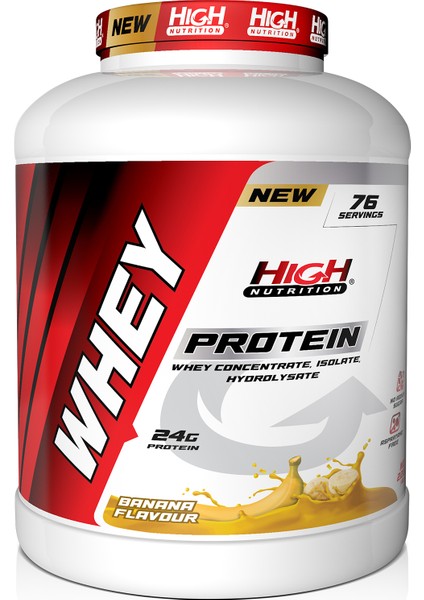 Nutrition Whey Protein 2280 gr Muz Aromalı Protein Tozu 24 Gram Protein