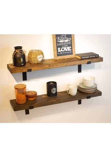 19X40 cm 2'li Demir Ayaklı Raf