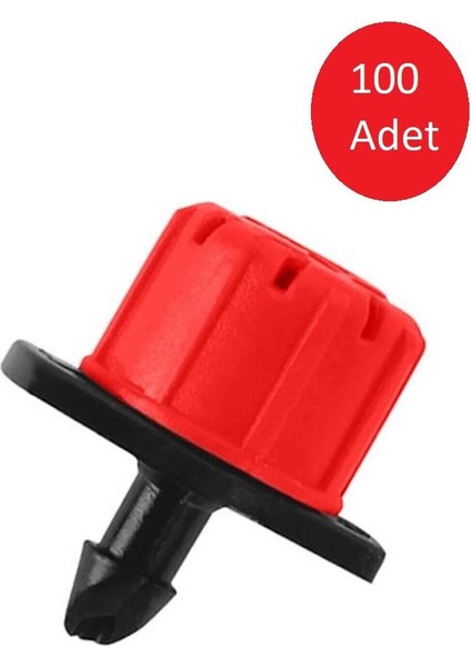Damlatıcı Debi Ayarlı Kırmızı Damlatıcı Sulama Damlama Ekipmanları (100 Adet)