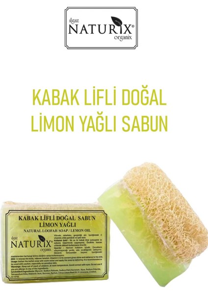 Doğal Kabak Lifli Limon Yağlı Sabun Akne Peeling Etkili Lemon Soap 130 gr