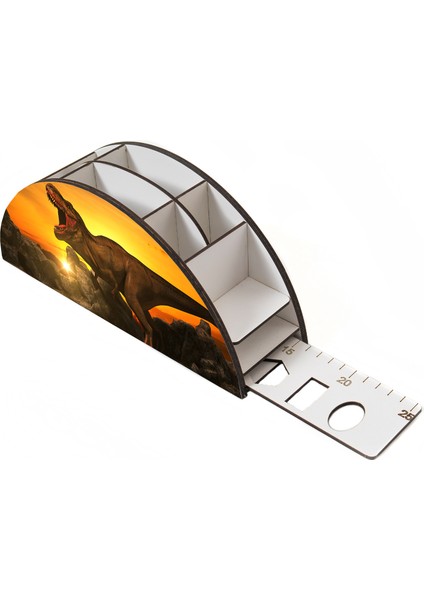 Ahşap Vip Dinazor Seri Gökkuşağı Cetvelli Masaüstü Kalemlik Çocuklar Için Organizer Montajlı Kutulu modelleri