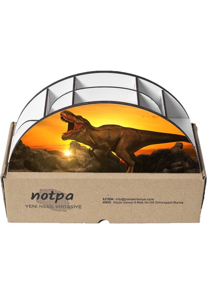 Ahşap Vip Dinazor Seri Gökkuşağı Cetvelli Masaüstü Kalemlik Çocuklar Için Organizer Montajlı Kutulu indirimleri