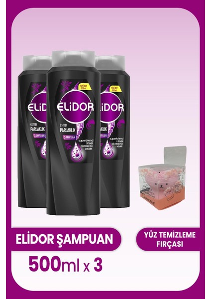 Superblend Şampuan Esmer Parlaklık 500 Ml X 3 Adet Ve Yüz Fırçası