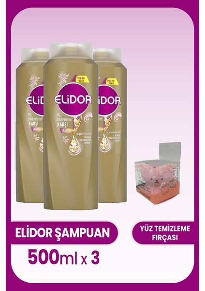Superblend Şampuan Dökülmelere Karşı 500 Ml X 3 Adet Ve Yüz Fırçası
