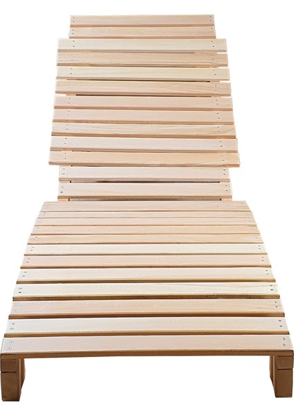 Ahşap Katlanabilir Yatar Şezlong Plaj Yatağı Minder Dahil 3 Lü Set (Naturel - Mavi) modelleri