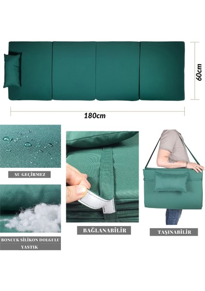 Ahşap Katlanabilir Yatar Şezlong Plaj Yatağı Minder Dahil 3 Lü Set (Naturel - Mavi) indirimleri