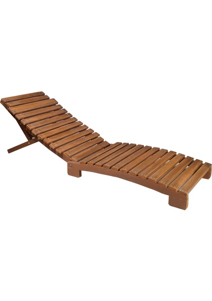 Ahşap Katlanabilir Yatar Şezlong 3 Kademe Plaj Yatağı Minder Dahil (Ceviz - Gri) fiyatları