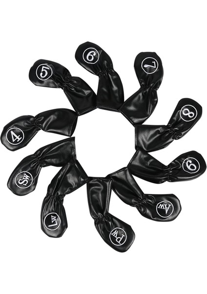 10PCS Golf Demir Kapakları Set Sargı Çorap Suya Dayanıklı Golf Kulübü Kafa Kapakları (Yurt Dışından)