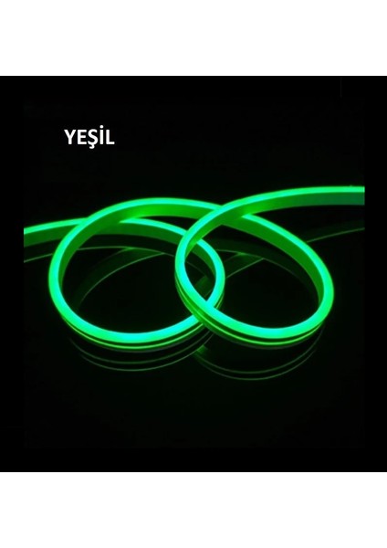 Çağatay Elektrik Neon Set Yeşil 12 Volt Tabela Esnek Neon LED Dış Mekan+5 Amper Jacklı Plastik Trafo+Dişi Jack