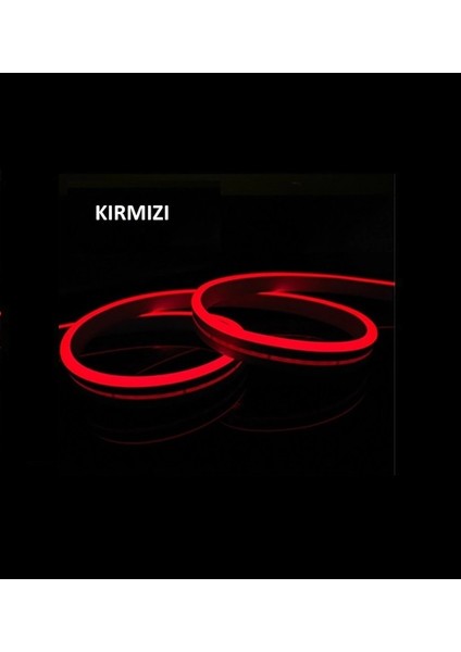 Çağatay Elektrik Neon Set Kırmızı 12 Volt Tabela Esnek Neon LED Dış Mekan+5 Amper Jacklı Plastik Trafo+Dişi Jack