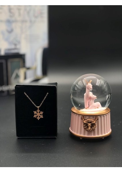 Zirkon Kolye ve Mini Küre Anneme Anneler Günü Hediyesi Eşe Sevgiliye Doğum Günü Hediyesi