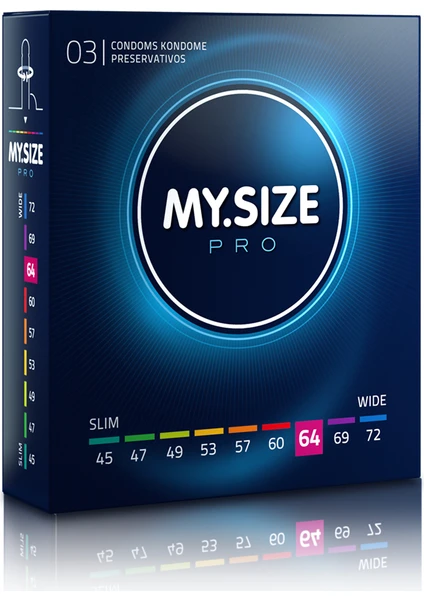 Mysize Pro Prezervatif - Ultra İnce - 3'lü - 64 Beden