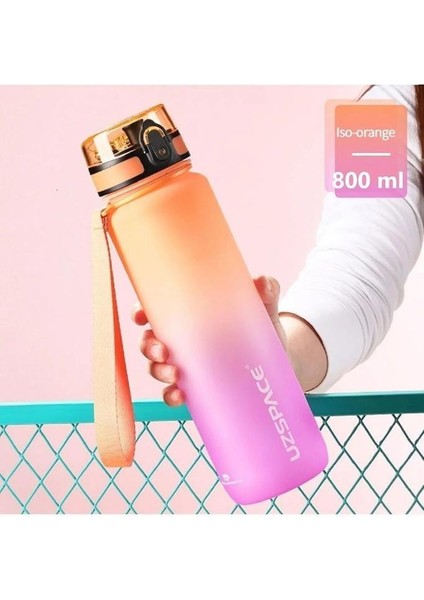 Tritan Su Matarası 800ML Turuncu Mor