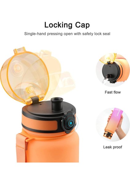 Tritan Su Matarası 800ML Turuncu Mor