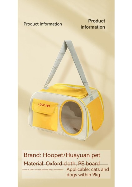 Kedi Sırt Çantası Pets Kedi Evi Sırt Çantası-Sarı (Yurt Dışından)