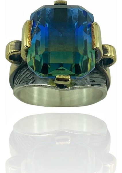 El Üretim Doğal Alexandrite Taş Otantik 925 Ayar Gümüş Yüzük indirimleri
