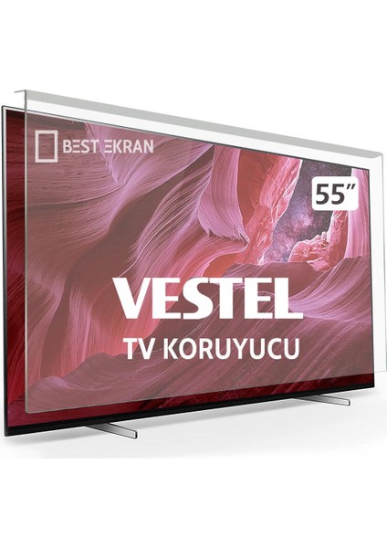 Best Ekran Vestel 55QA9700 Tv Ekran Koruyucu - Vestel 55" Inç 139 Ekran Kırılmaz Koruyucu